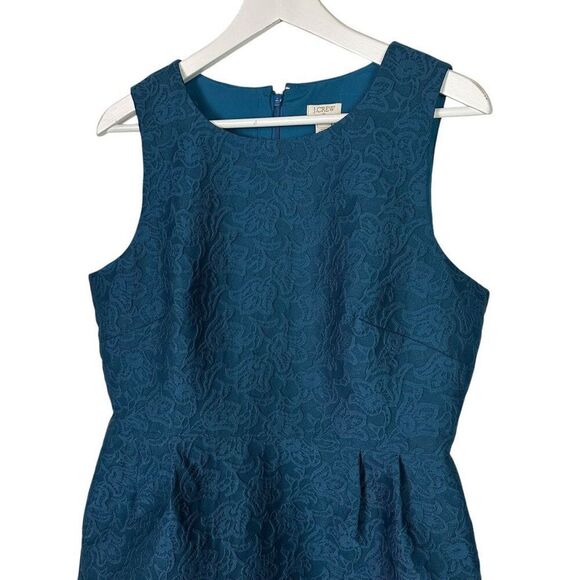 J. Crew Anemone Jacquard Sleeveless Dress size 10 Peacock Blue - Picture 4 of 9